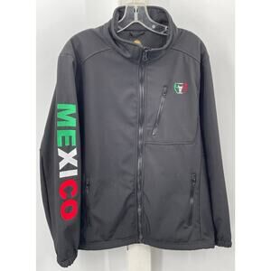 Platini Black Softshell Water Resistant Jacket Mexico Embroidery Men's Size M